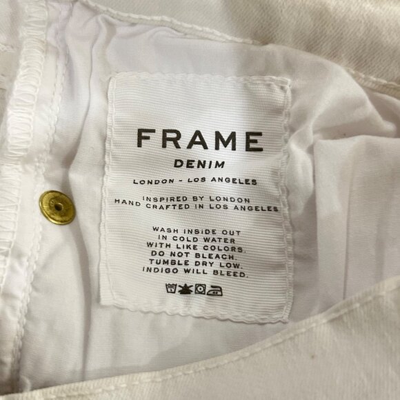 Frame Denim‎ Womens 27 White Le Skinny De Jeanne Distressed Skinny Jeans - Picture 9 of 12